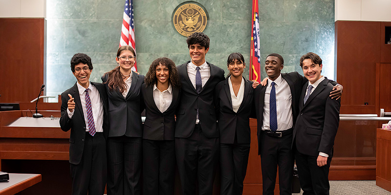 High school students in one of our courtrooms